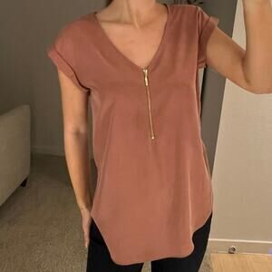 Peach Work Blouse